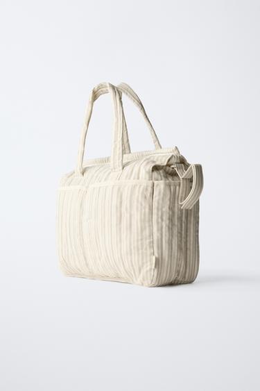 STRIPED MATERNITY BAG - Camel Brown by Zara - Image 1