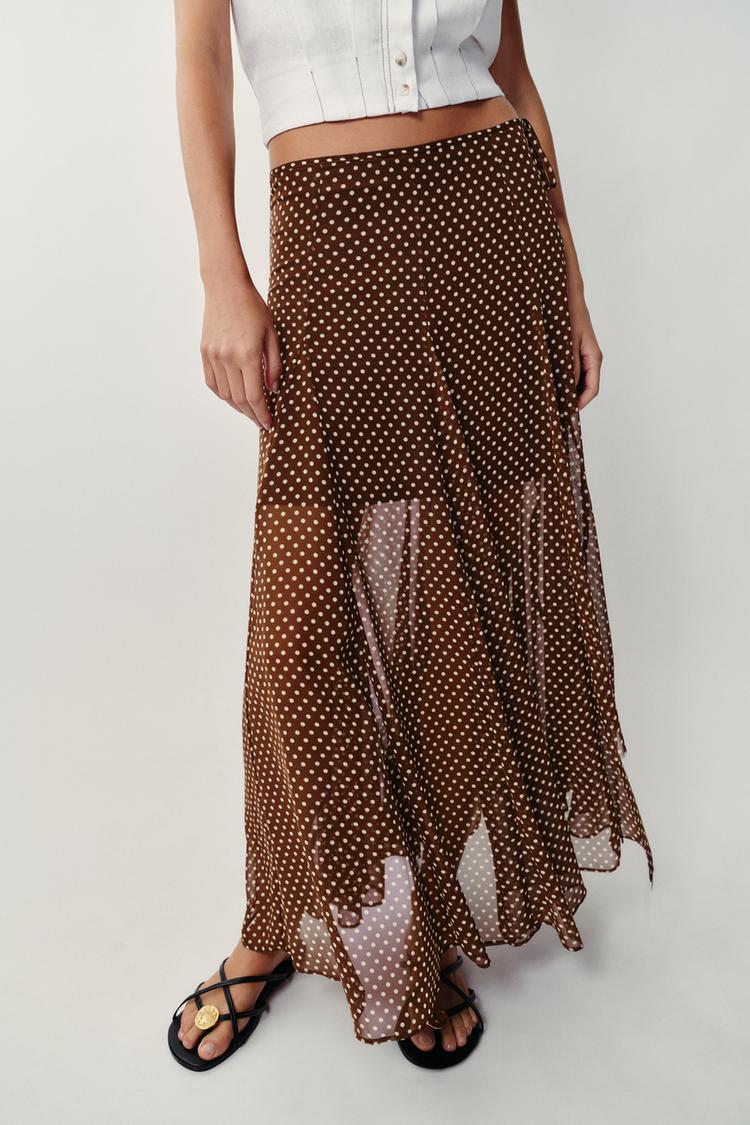 Falda midi de lunares 2