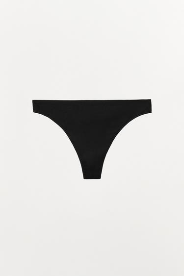 TANGA UNI SEAMLESS - Noir de Zara