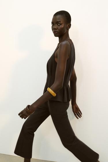 PANTALON MINI FLARE - Marron de Zara - Image 4