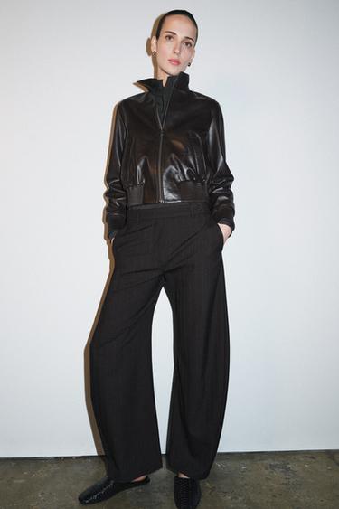 PANTALÓN RAYA DIPLOMÁTICA ZW COLLECTION - Rayas marrones de Zara - Imagen 0