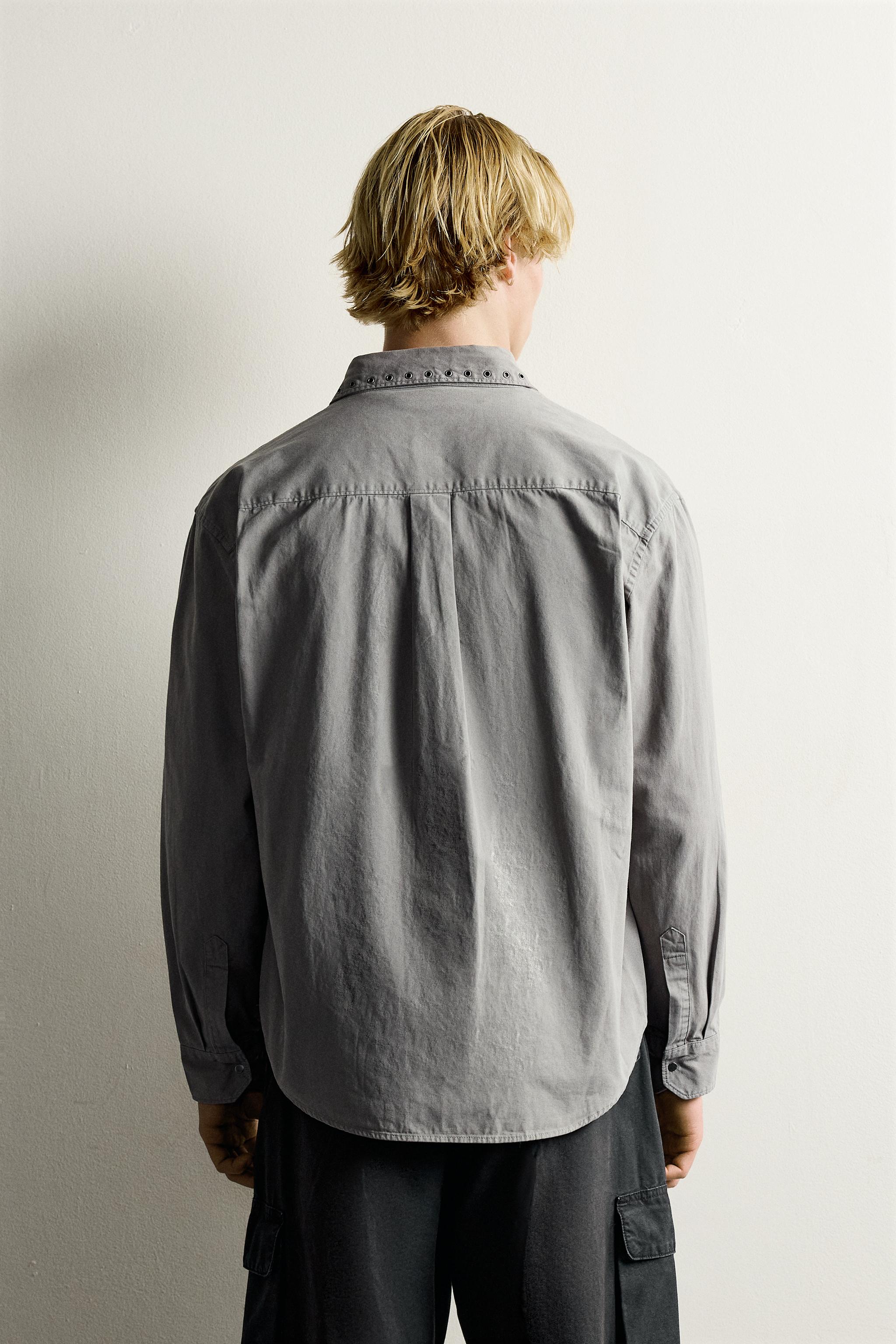 CHEMISE RELAXED FIT ŒILLETS MÉTALLIQUES