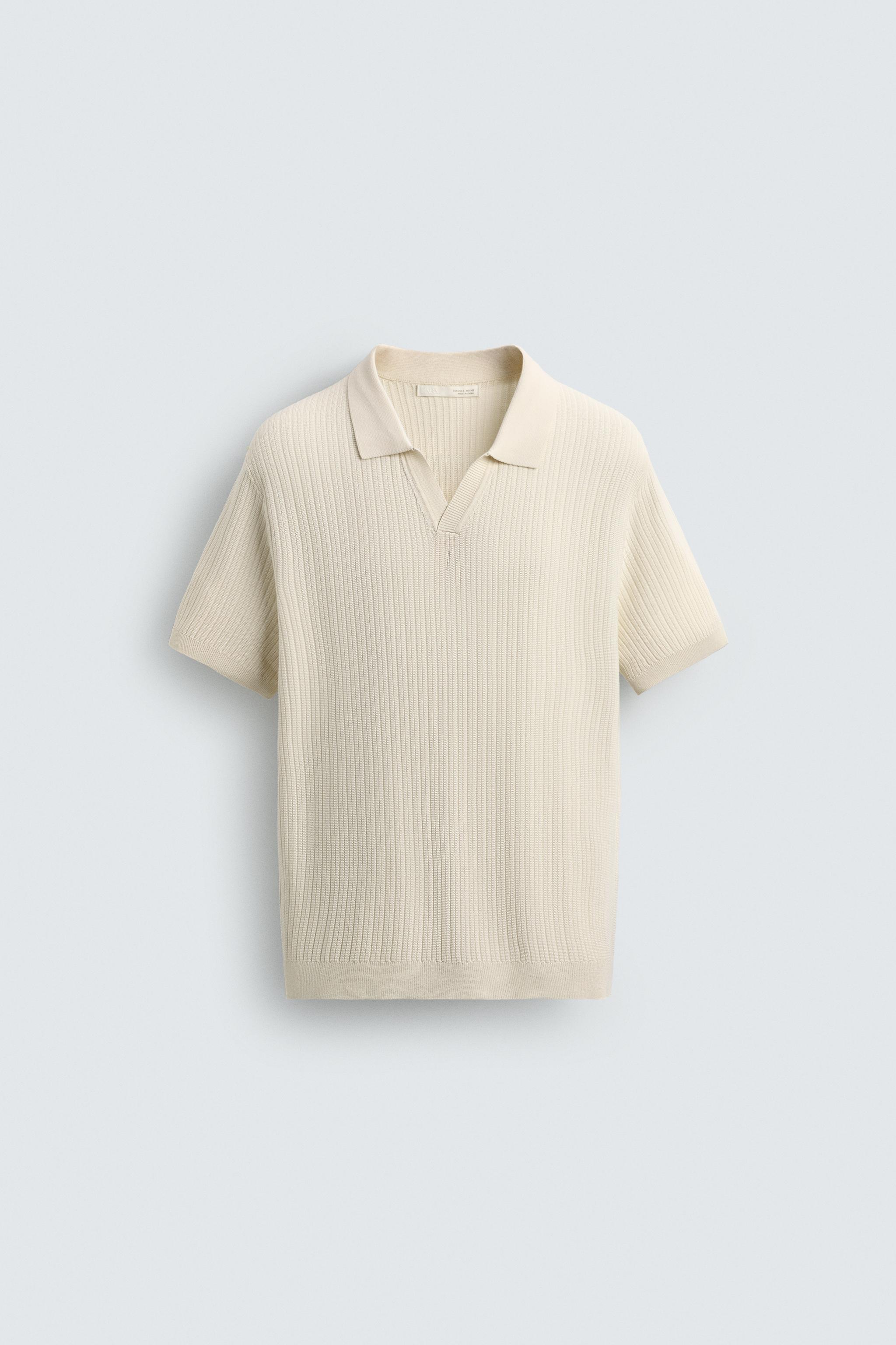 ZARA｜POLO JACQUARD コットンニットポロ ゆったりシルエット ポロシャツ 半袖シャツ | ZARA 日本