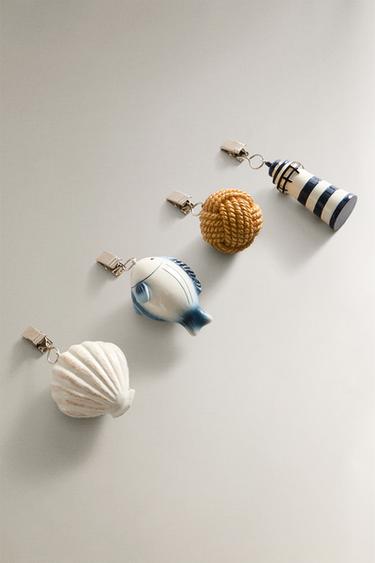 LOT PINCES À NAPPE FORMES MARINES (LOT DE 4) - Bleu / Blanc de Zara - Image 1