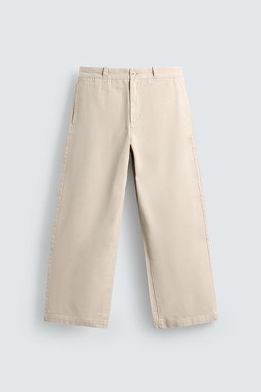 CHINO BUKSER I WIDE FIT - knæk. hvid fra Zara