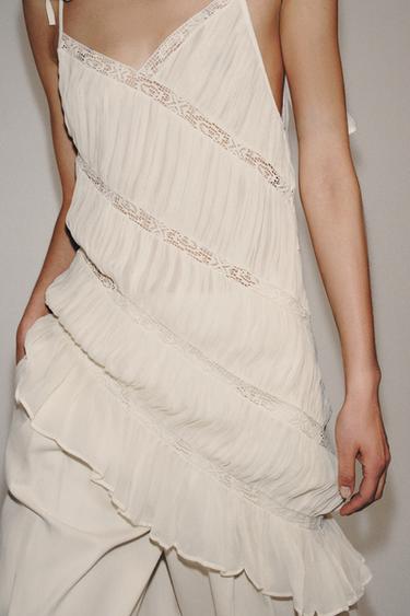 ZW COLLECTION ASYMMETRIC PLEATED TOP - Ecru by Zara