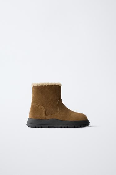 BOTA PIEL FORRADA - Marrón de Zara - Imagen 0