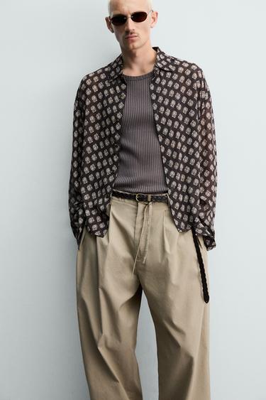 BALLOON FIT PLEATED TROUSERS - camel by Zara - Image 5