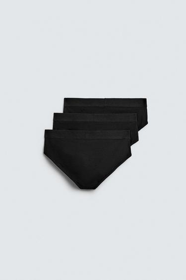 LOT DE 3 SLIPS BASIQUES - Noir de Zara - Image 1