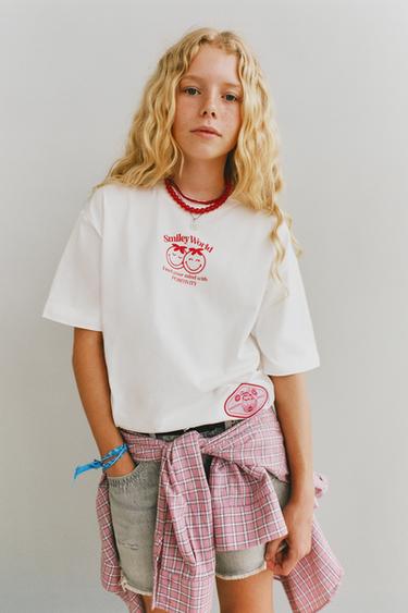 CAMISETA ESTAMPADA Y PARCHE SMILEYWORLD ® - Blanco de Zara