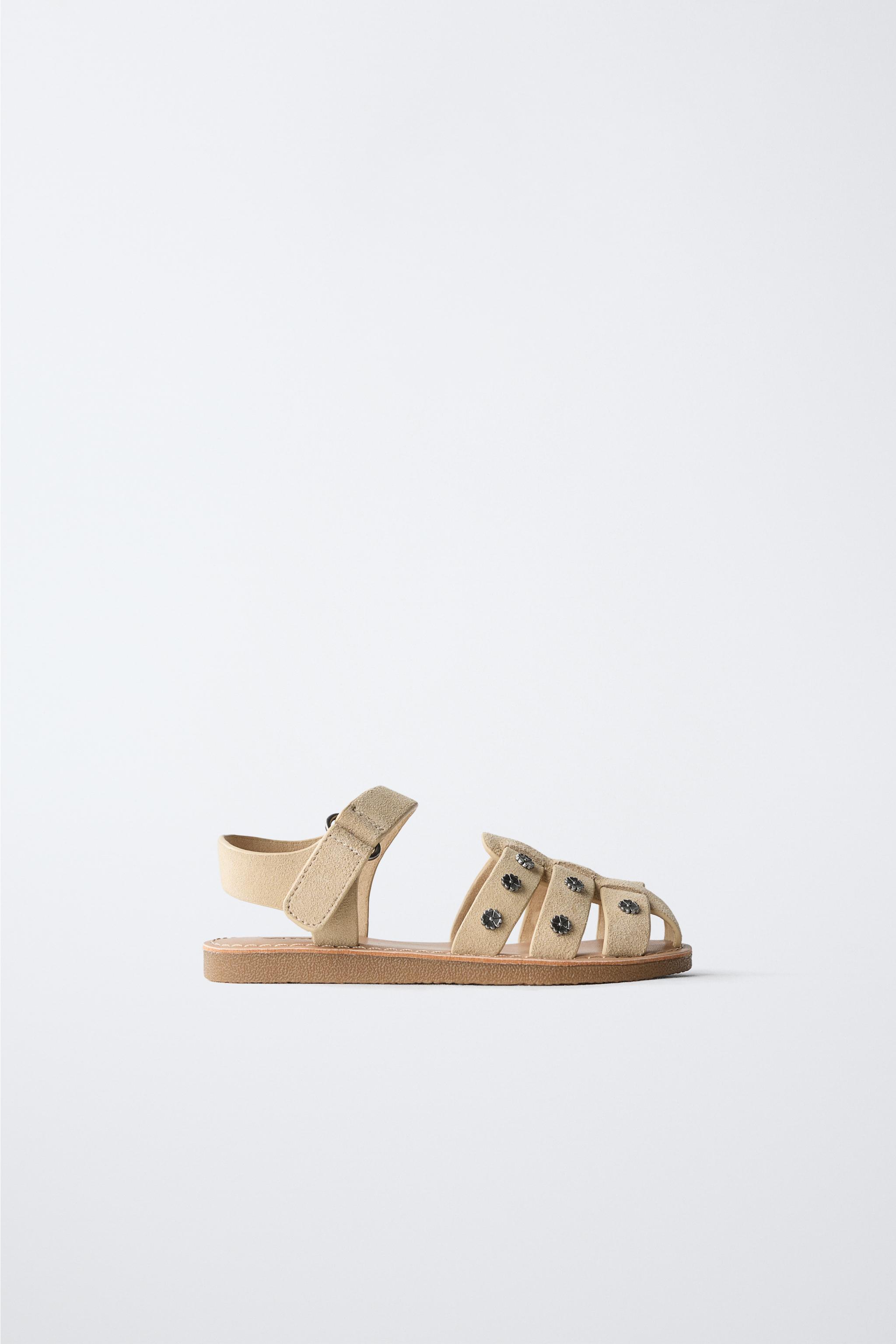 スタッズ付きレザーサボサンダル - ブラック | ZARA Japan / 日本