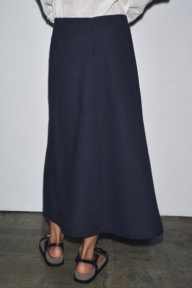 LIMITED EDITION MIDI SKIRT - Navy blue by Zara - Image 1