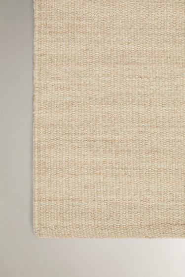 COTTON AND WOOL RUG - Beige by Zara - Image 3