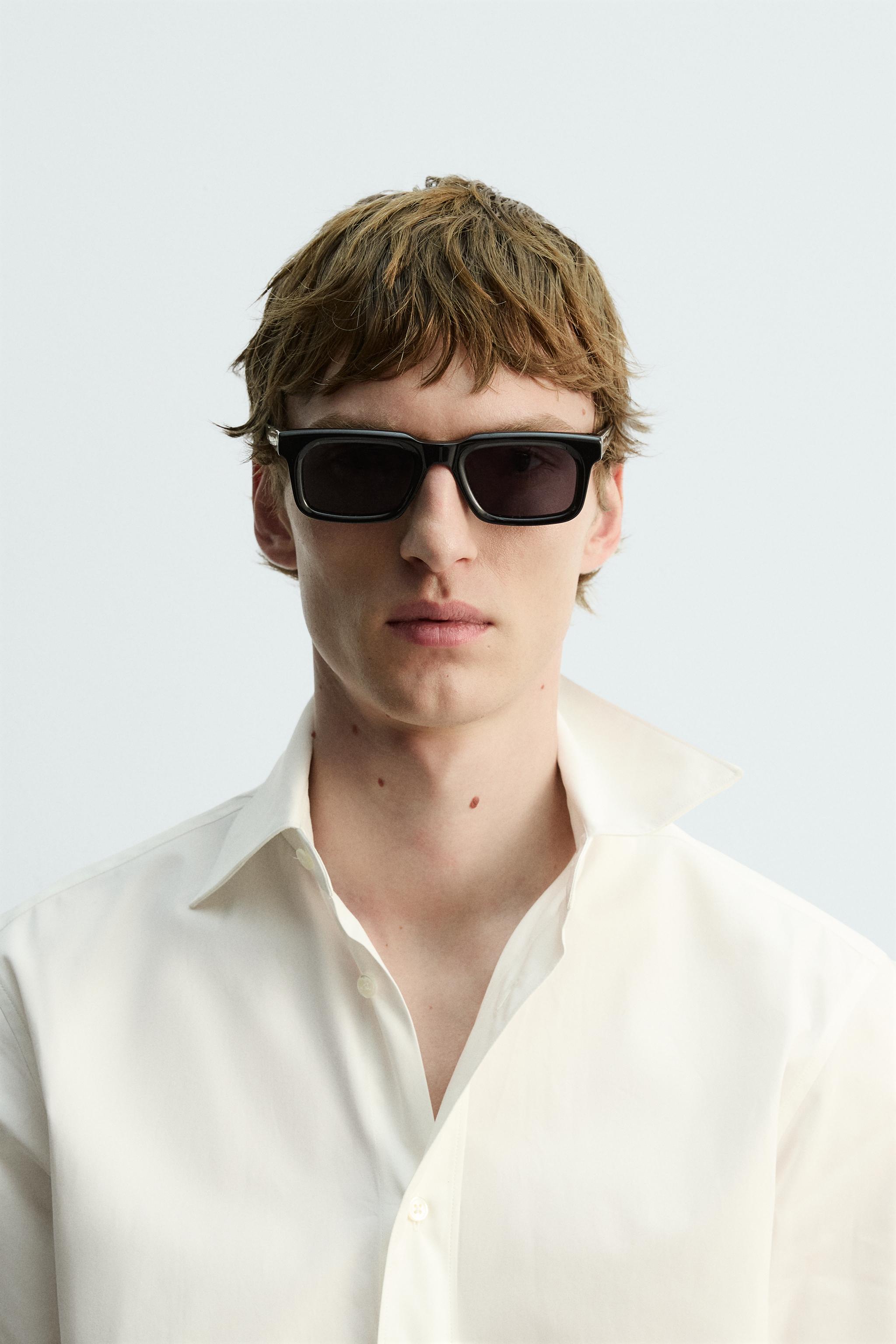 LIMITED EDITION RECTANGULAR SUNGLASSES - Black | ZARA United States
