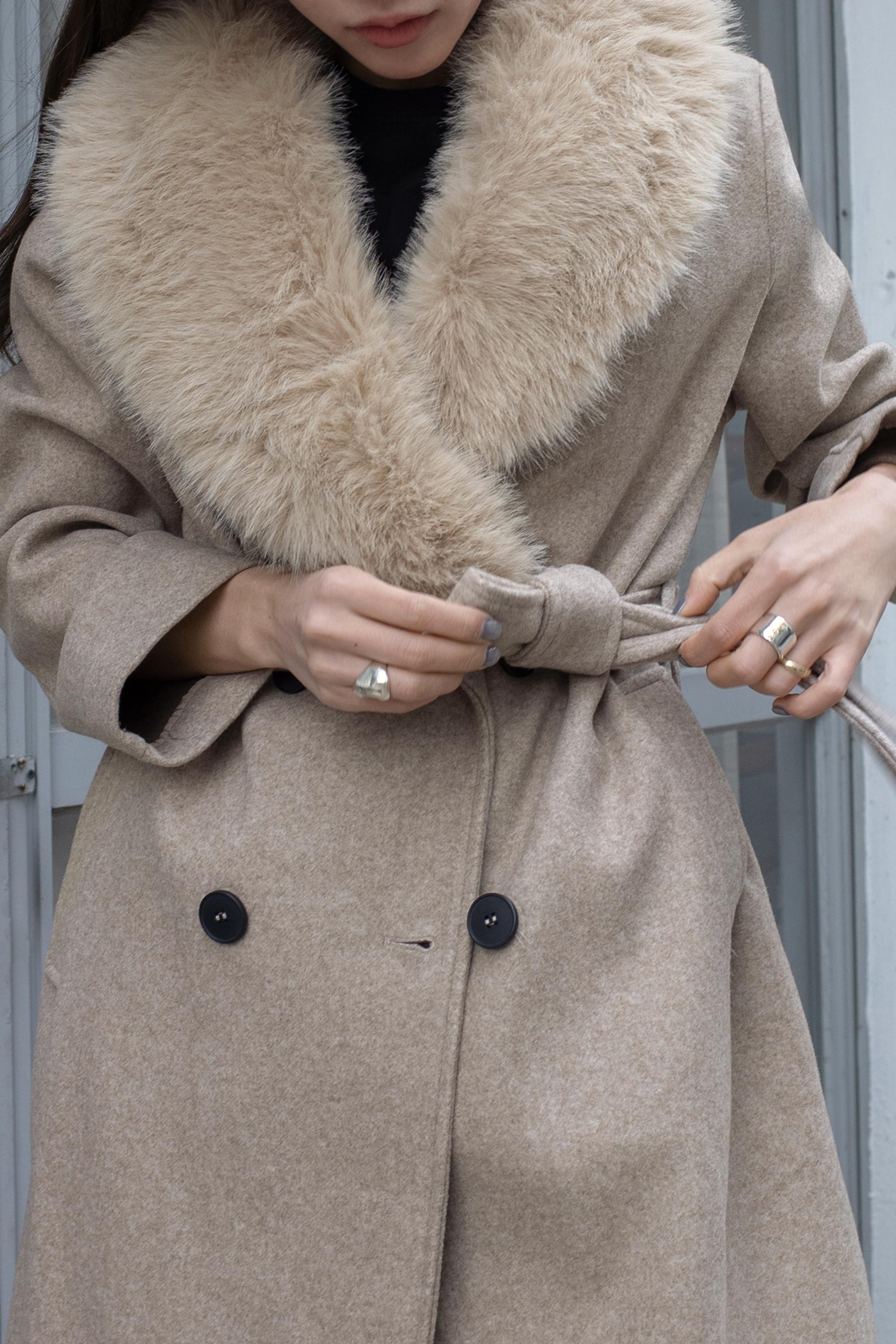 ZARA ダークブラウン ファーコート 新品タグ付 今季ZARA ZW COLLECTION フェイクファーロングコート