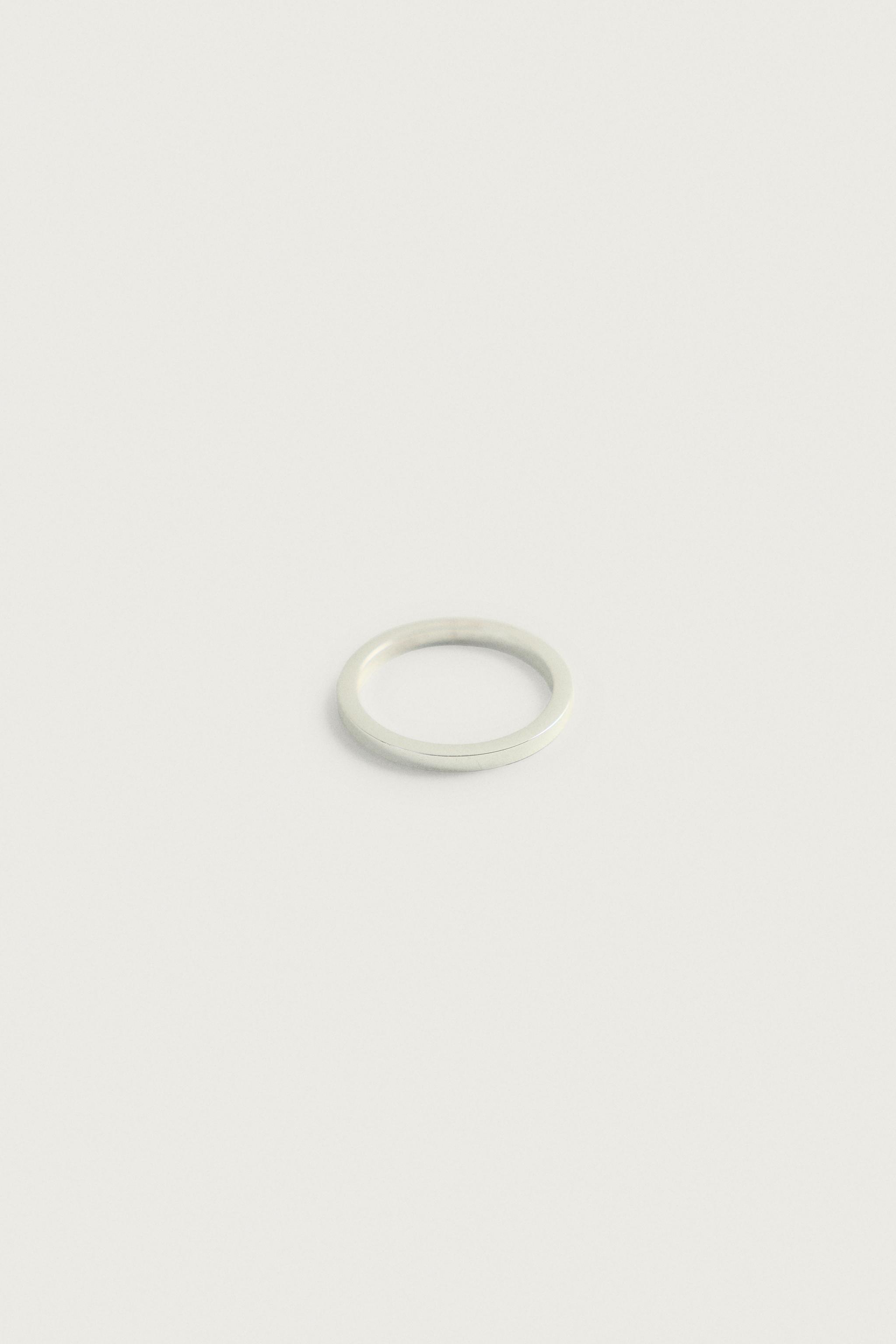 STAINLESS STEEL BAND RING — Silver