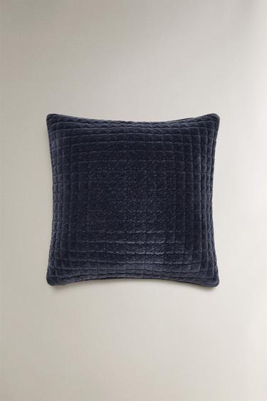 QUILTED CUSHION COVER - Blue by Zara
