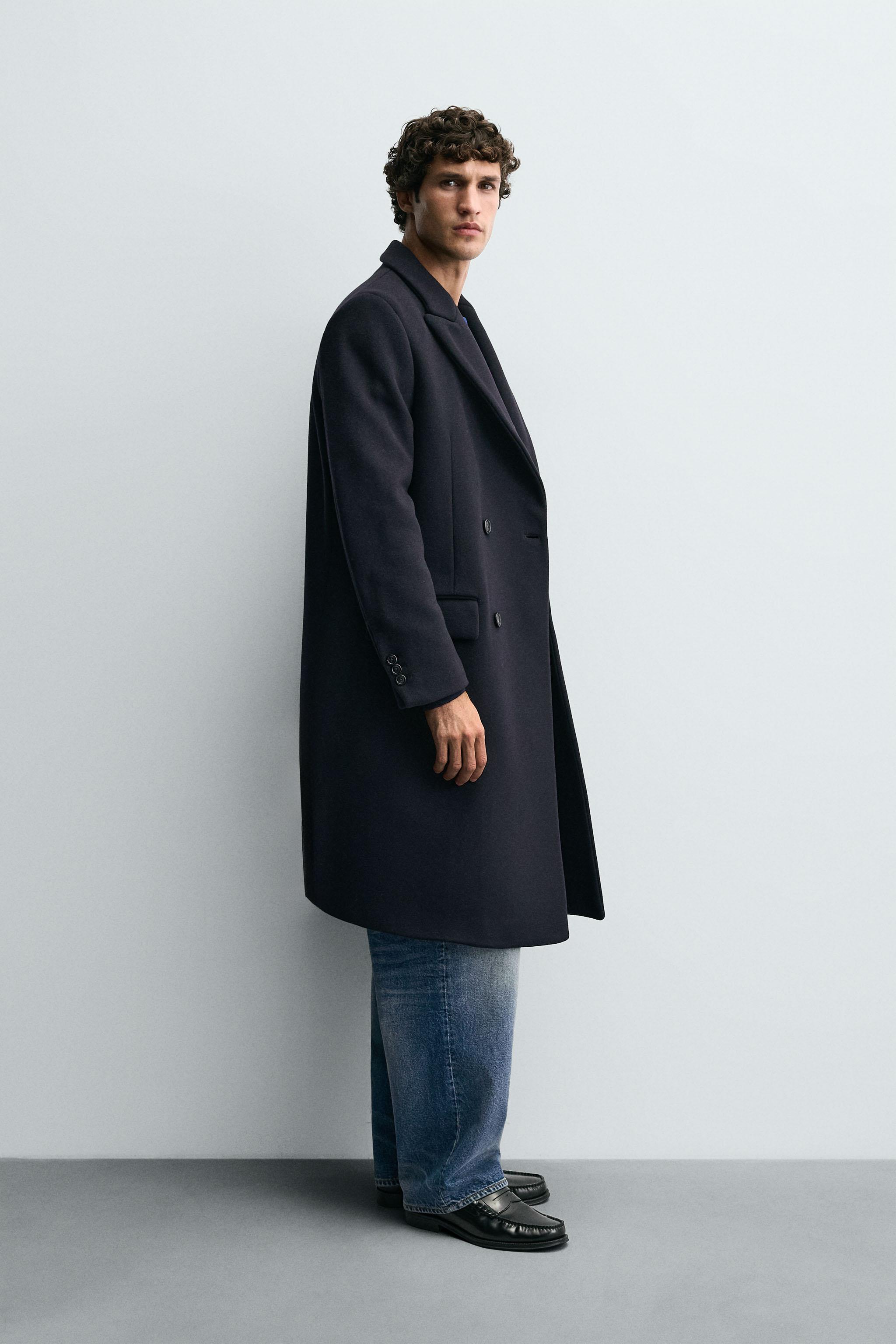 ZARA 新品 完売　ダブルブレスト ブークレコート　ネイビーブルー　Sサイズ ZARA 新品 完売 ダブルブレスト ブークレコート ネイビーブルー