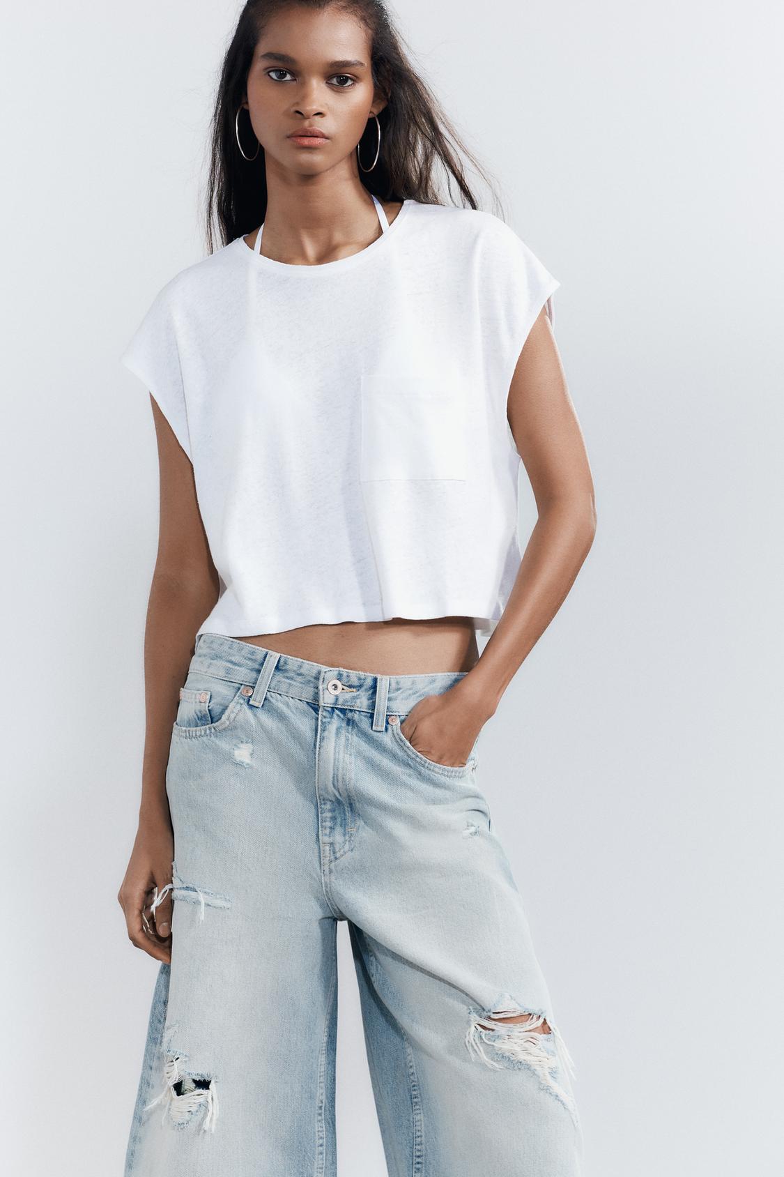 LINEN BLEND POCKET T-SHIRT