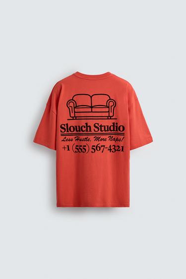 CONTRAST PRINT T-SHIRT - Orange by Zara