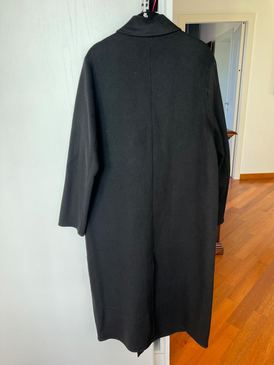 CAPPOTTO LUNGO OVERSIZE NERO CON 53 LANA - Image 4