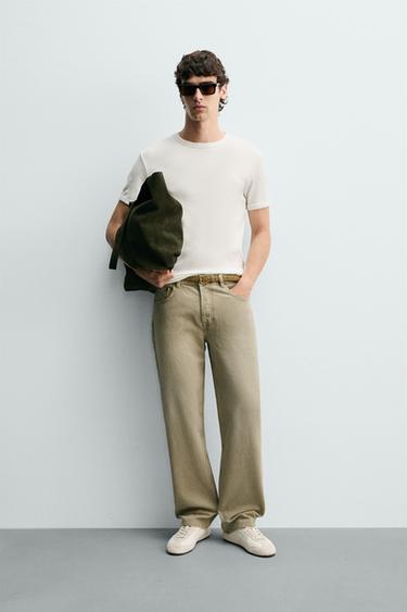 BLUZË REGULAR FIT - Ngjyrë natyrale nga Zara