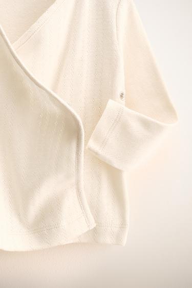 ZARA TIMELESS - T-SHIRT KIMONO POINTELLE - Écru de Zara - Image 2