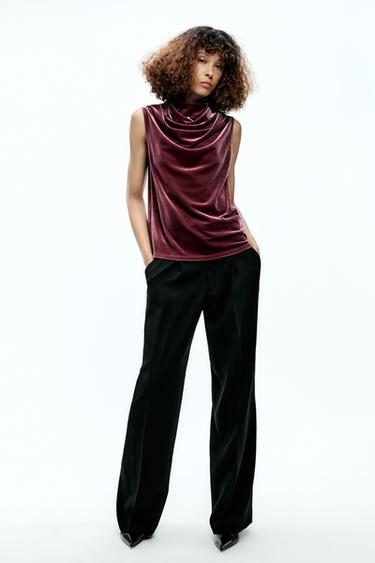 VELVET TOP - Burgundy by Zara - Image 0