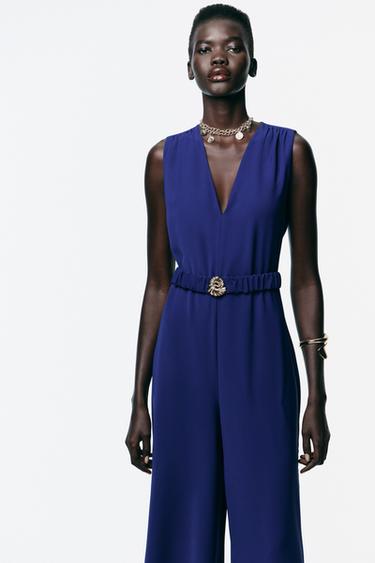JUMPSUIT WITH HARDWARE BELT - Bluish by Zara - Image 1