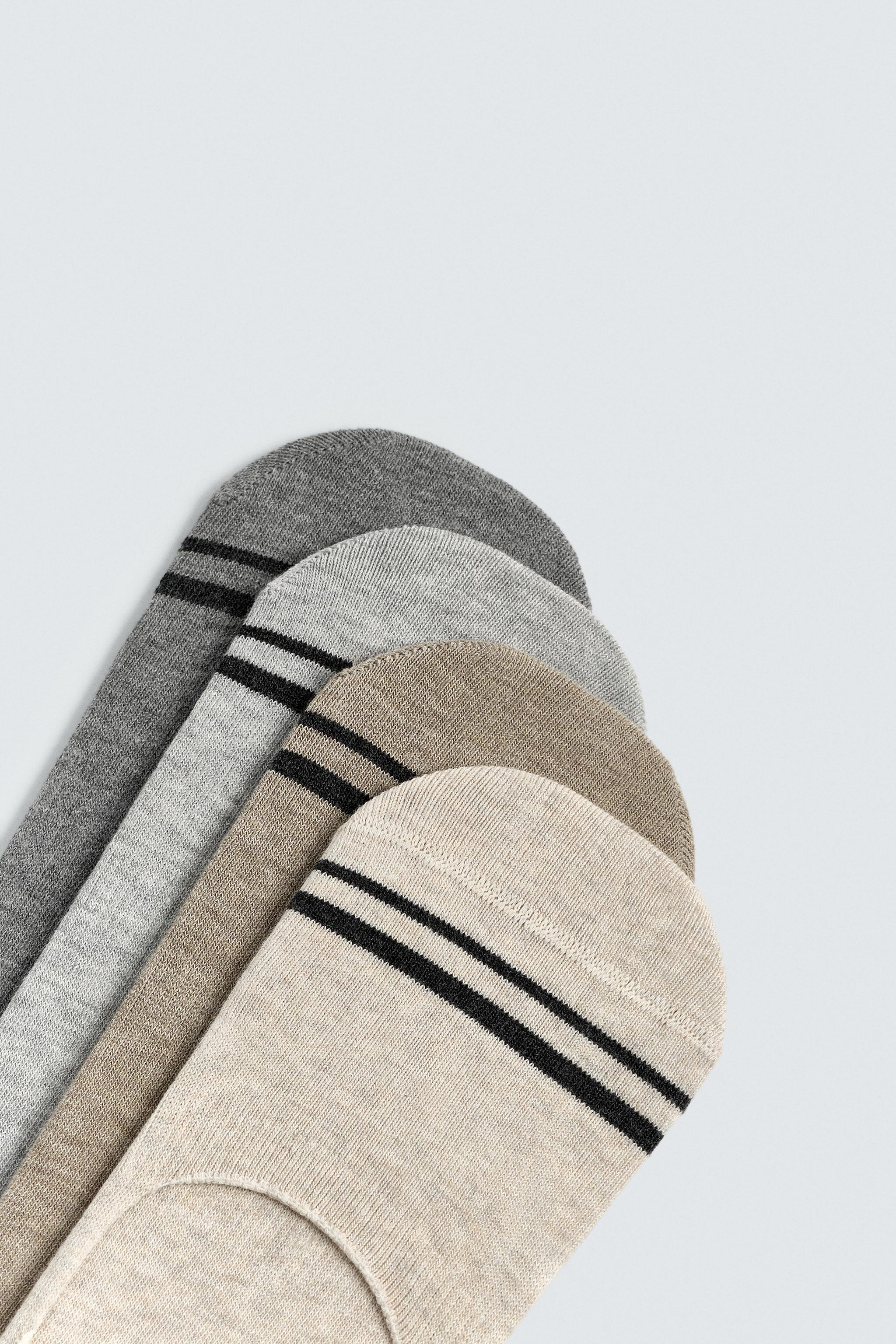 PACK OF 4 STRIPED INVISIBLE SOCKS