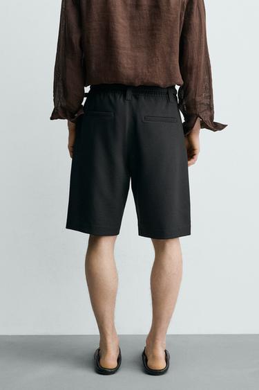 BERMUDA RELAXED FIT PLIS LATÉRAUX - Noir de Zara - Image 2