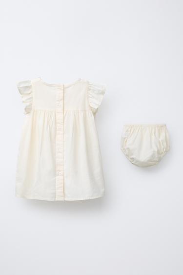 ROBE ET CULOTTE DÉTAIL FLEURS BRODÉES - Écru de Zara - Image 1