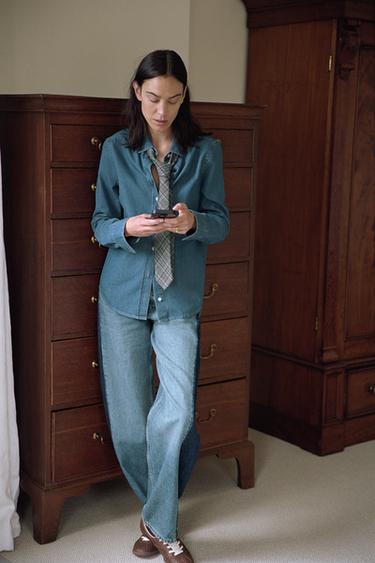 ZW COLLECTION SLIM DENIM SHIRT - Blue by Zara - Image 0