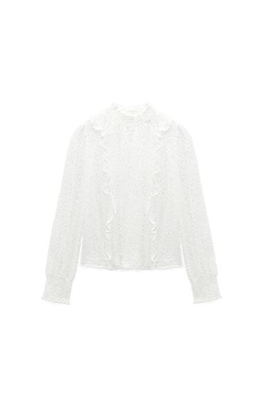 RUFFLED LACE TOP