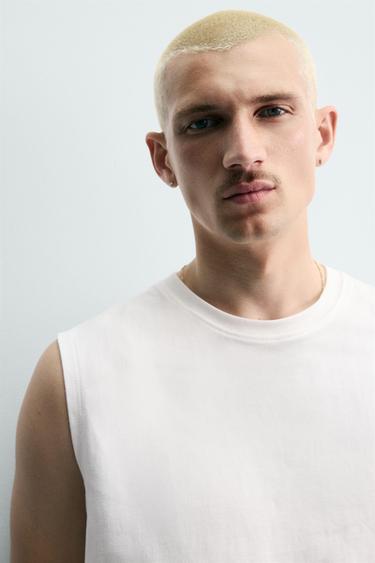 DÉBARDEUR RELAXED FIT BRODÉ - Blanc de Zara - Image 4