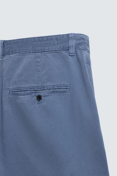 WASHED PLEATED BERMUDA SHORTS - Blue marl by Zara - Image 9