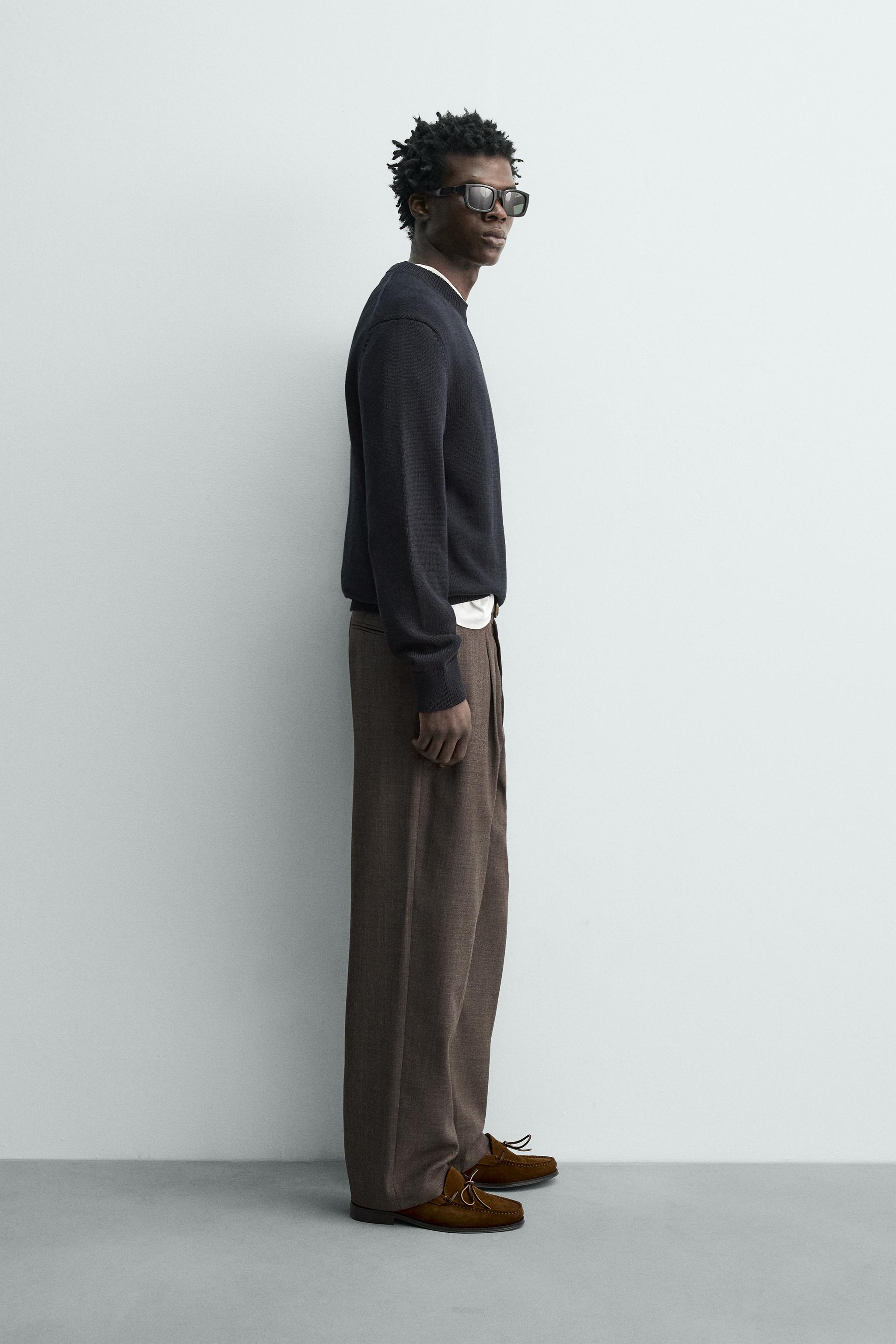 PANTALON AVEC LAINE À PLIS