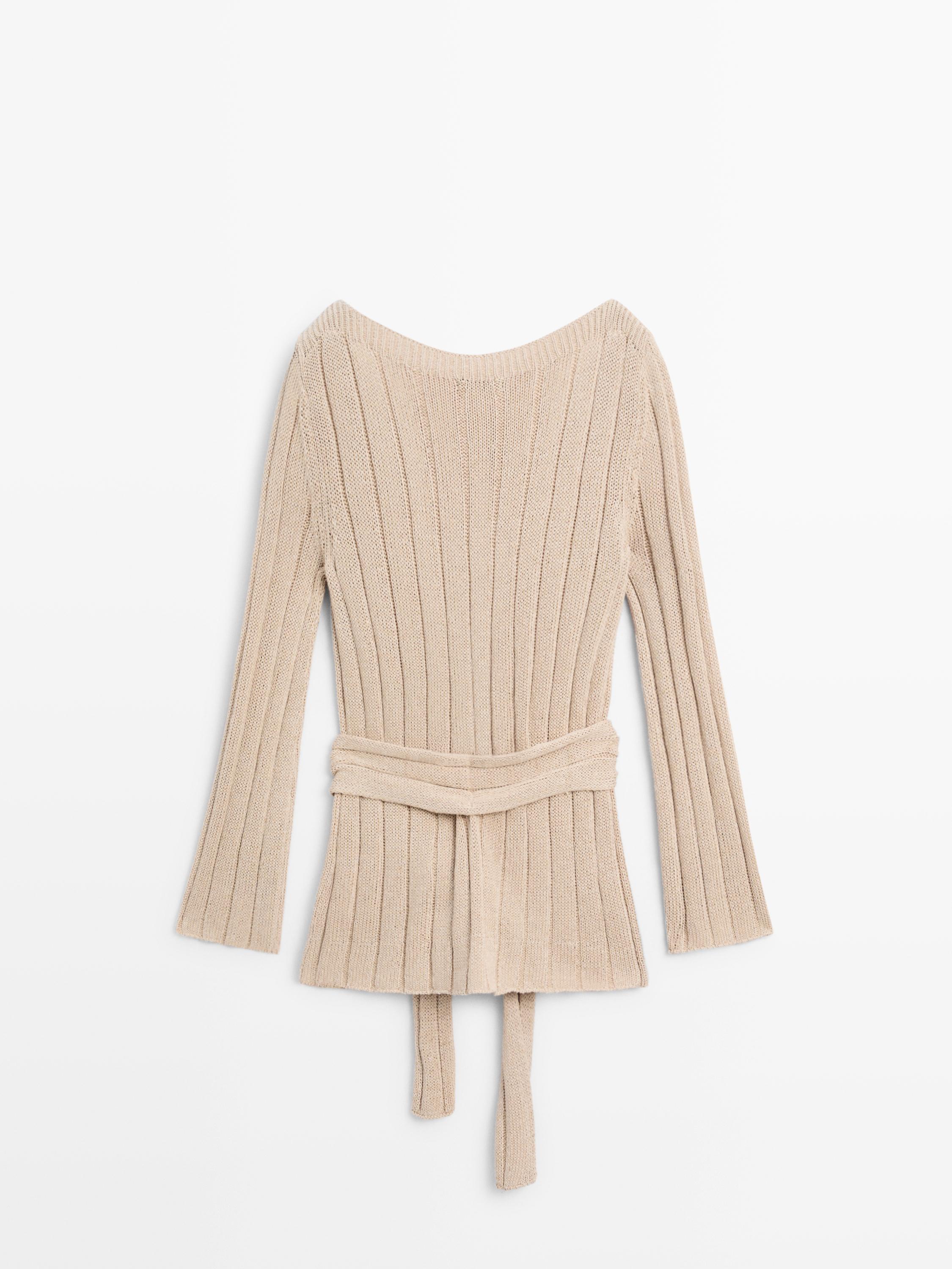 Pull maille col bateau coton mélangé