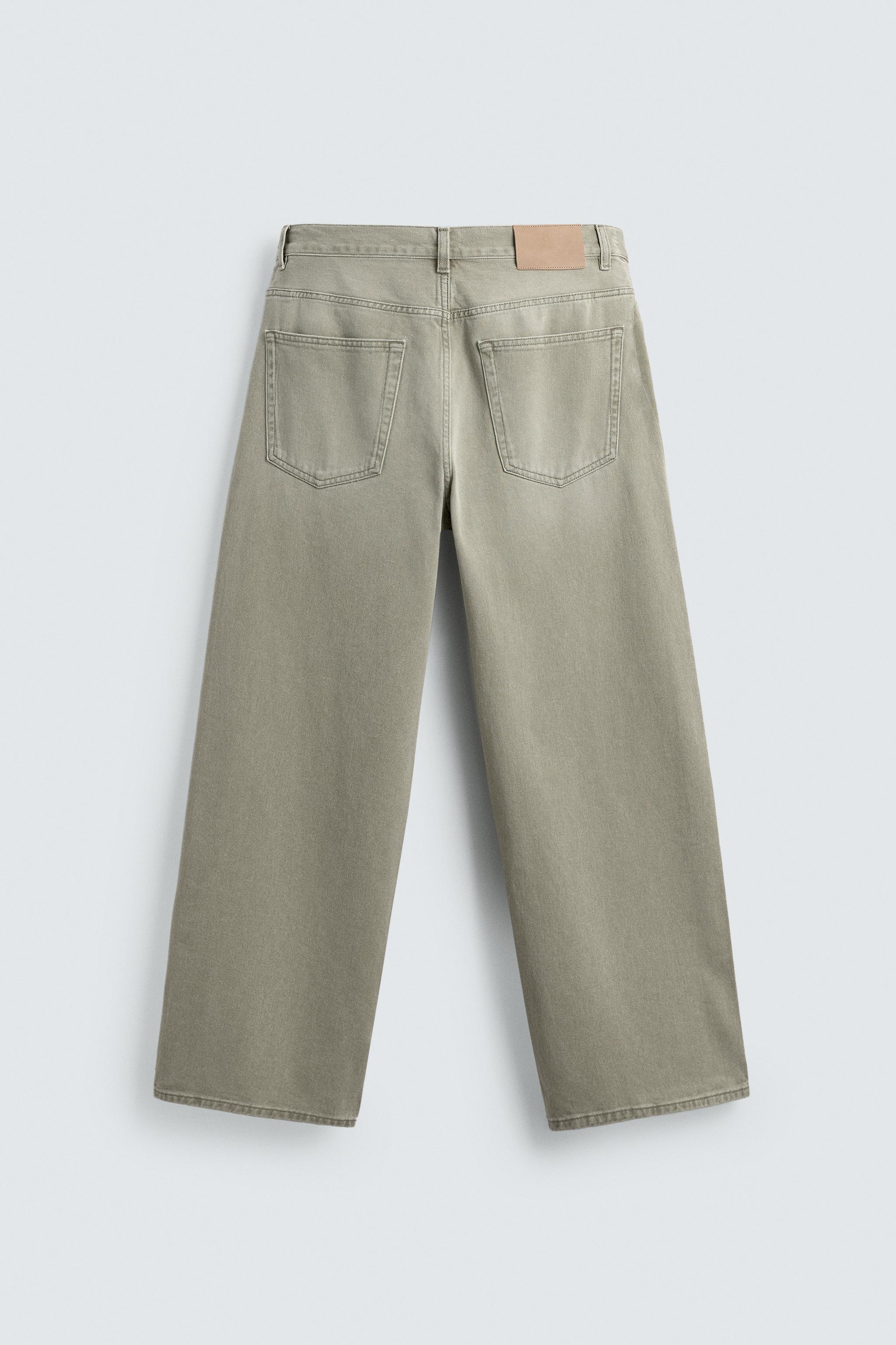バギーフィットコントラストデニムパンツ - グレー/ベージュ | ZARA