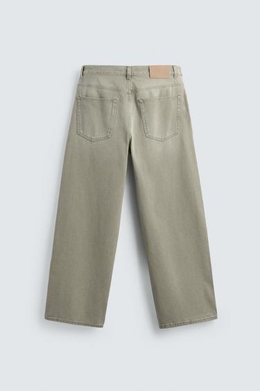 CONTRAST STRAIGHT-LEG JEANS - Grey / Beige by Zara - Image 7