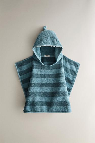 KIDS’ SHARK BEACH PONCHO - Blue by Zara