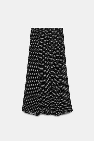 ZW COLLECTION POLKA DOT LONG SKIRT - Black / White by Zara - Image 6