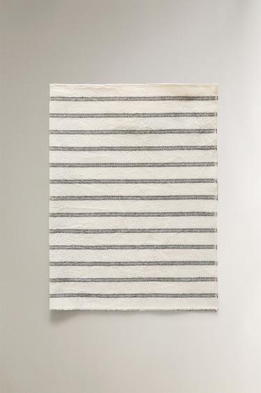 DYED THREAD STRIPED PLACEMAT - Ecru by Zara - Image 1