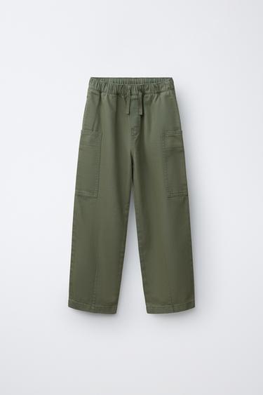 RELAXED FIT CARGO TROUSERS - Khaki by Zara - Image 0
