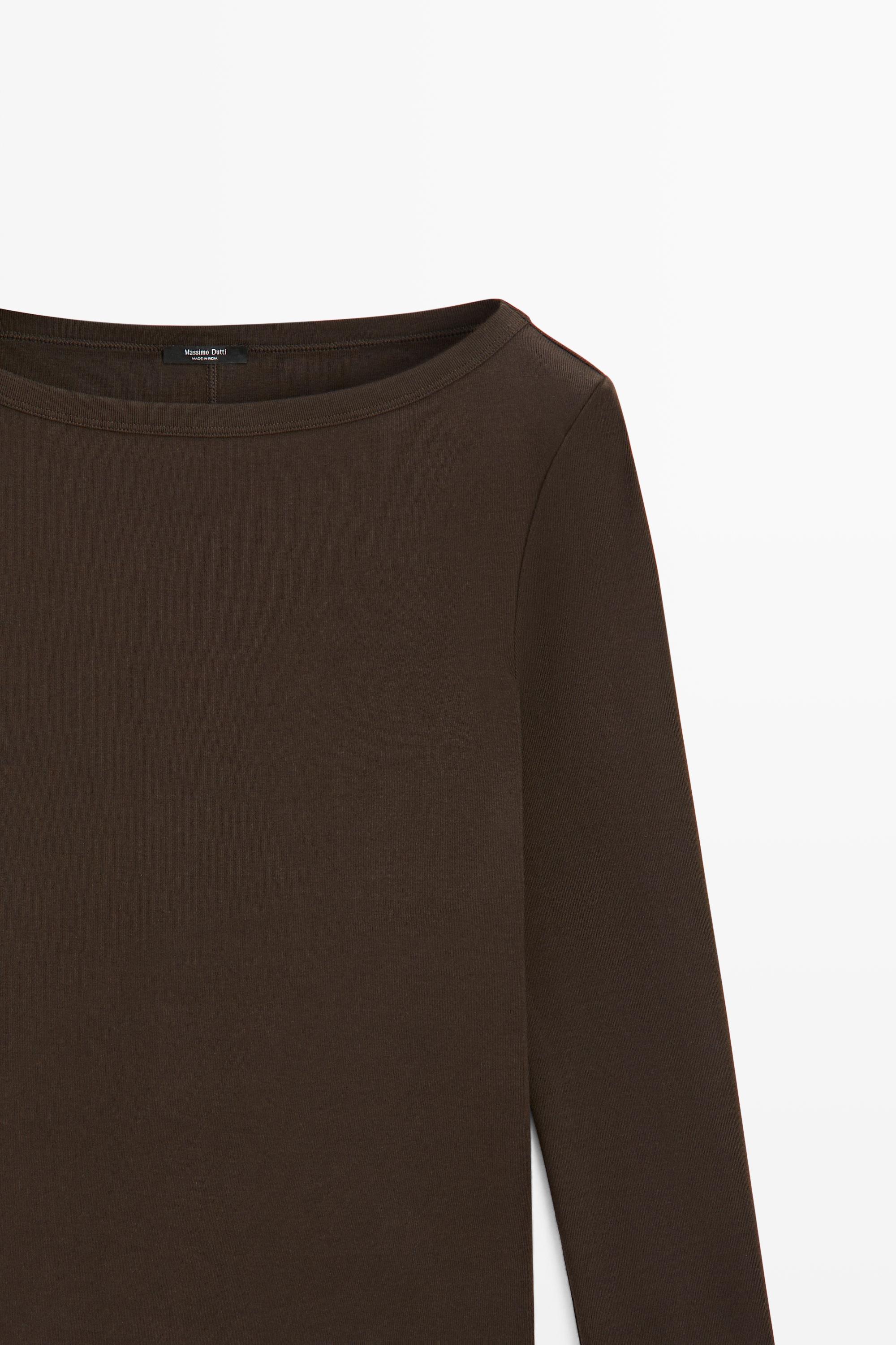 Long Sleeve Boat Neck T-shirt