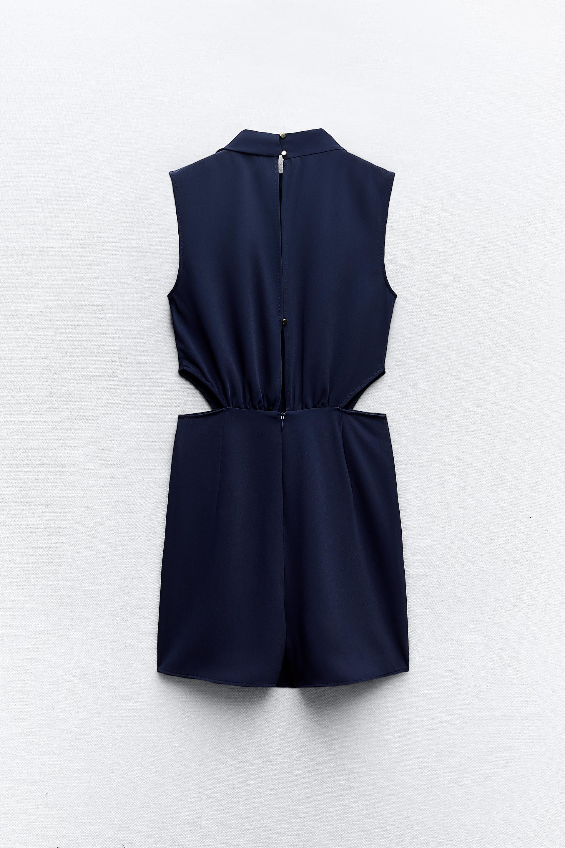 Unbranded Solid Navy Blue Romper Size L - 62% off