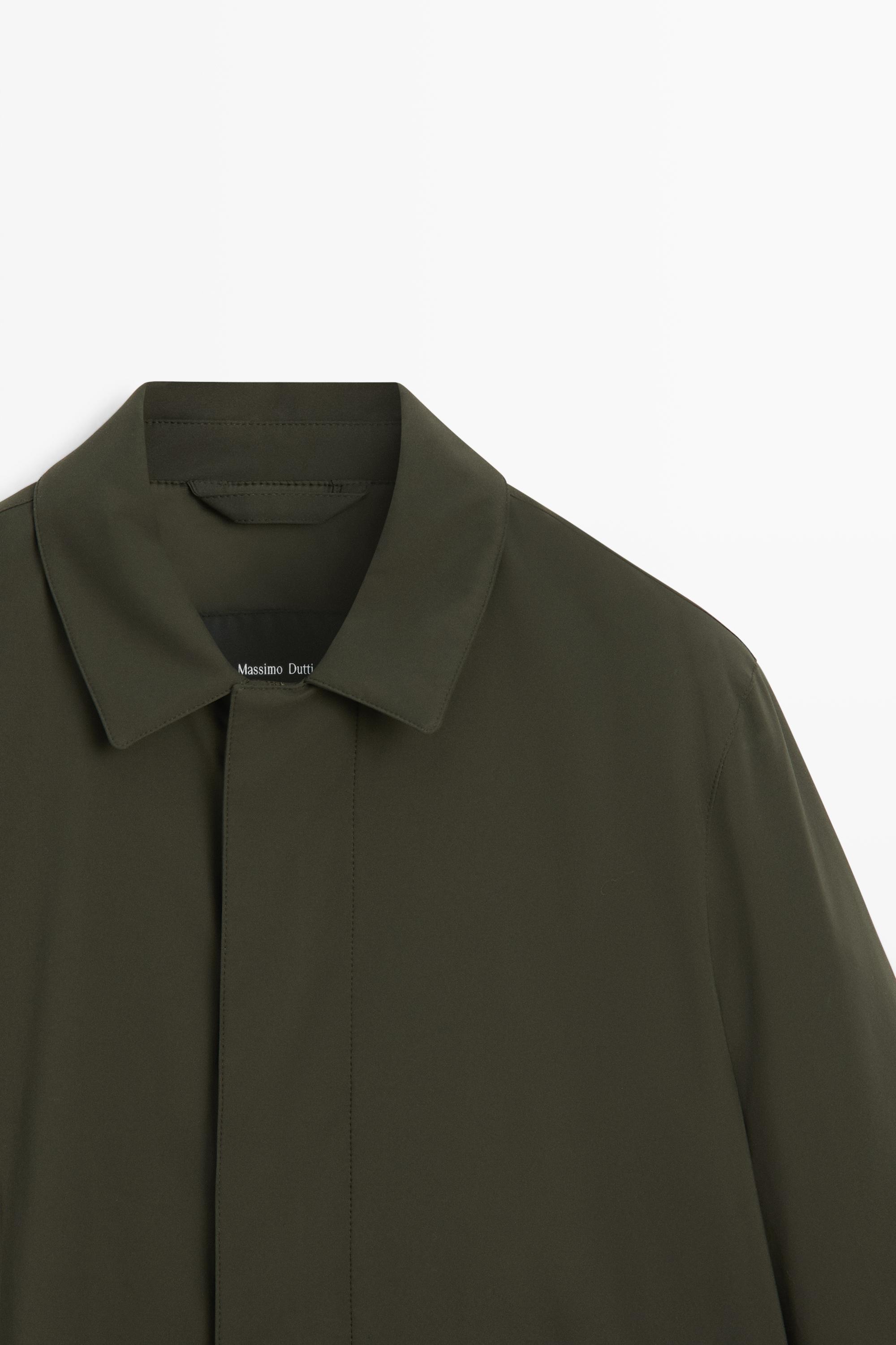 Technical fabric trench coat