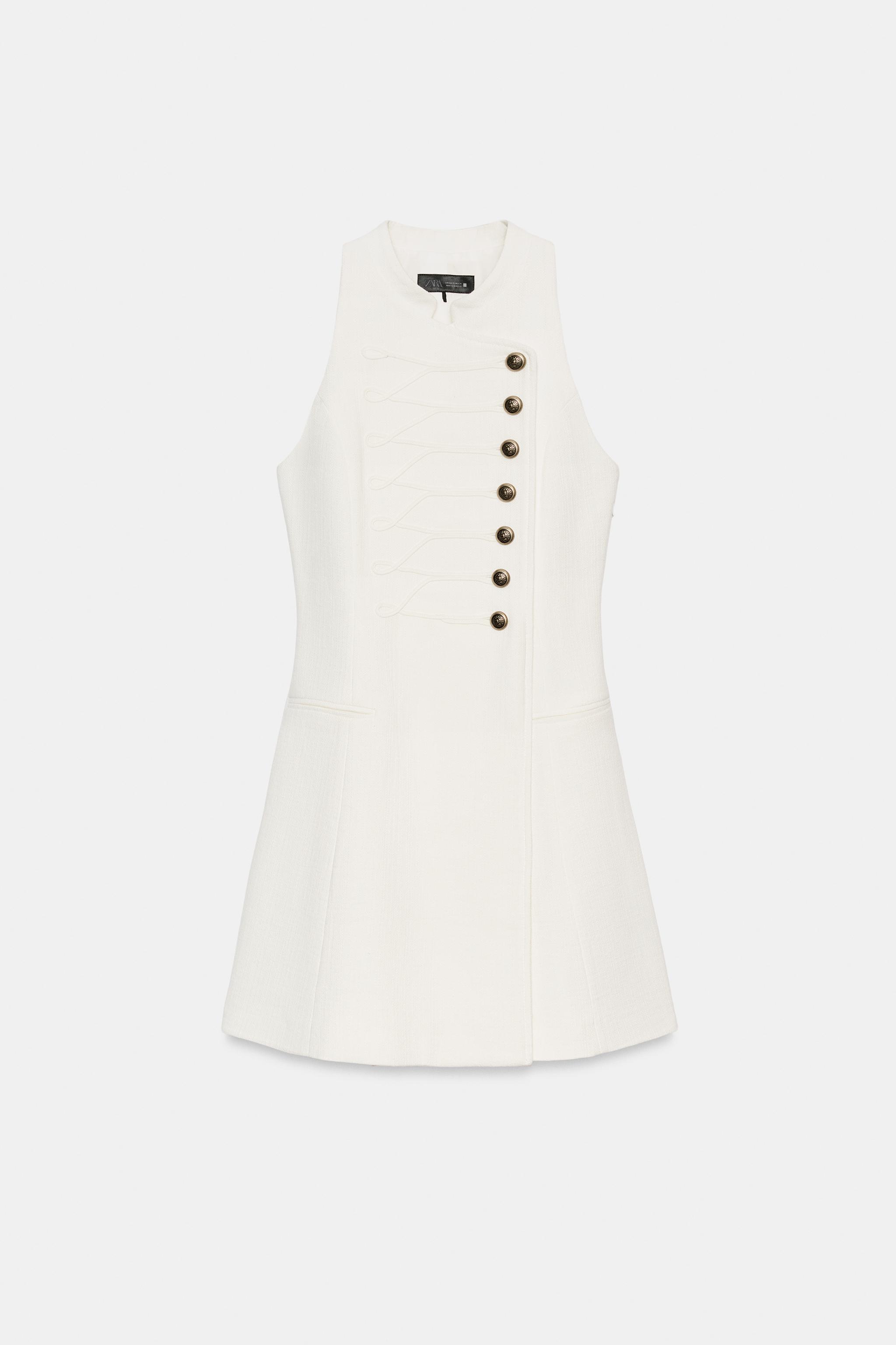 Zara Süslü Düğmeli Mini Elbise görsel 5