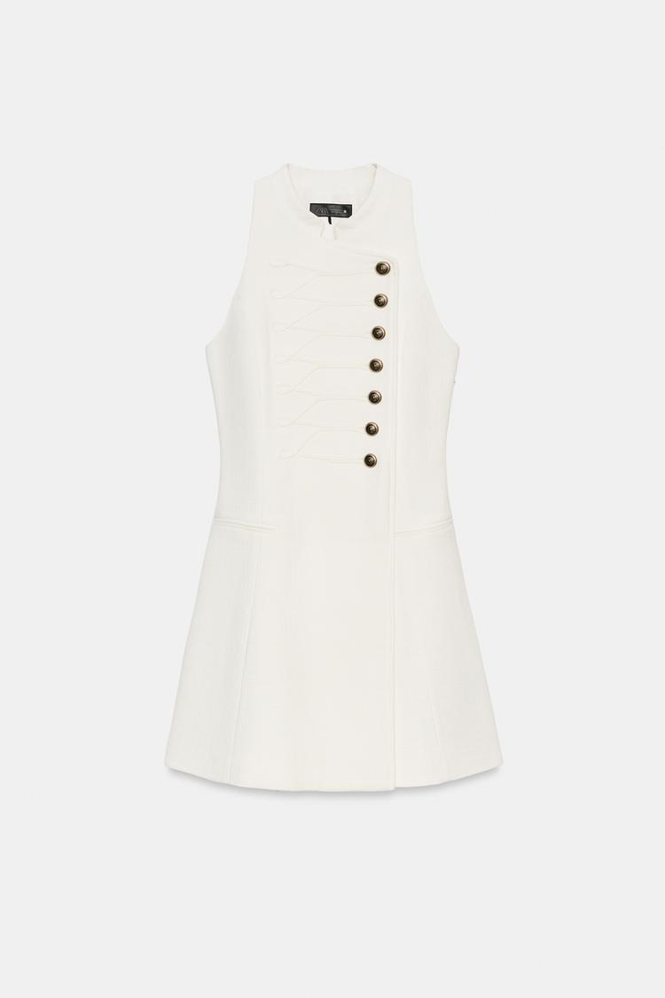 Vestido mini con botones de trenza 5