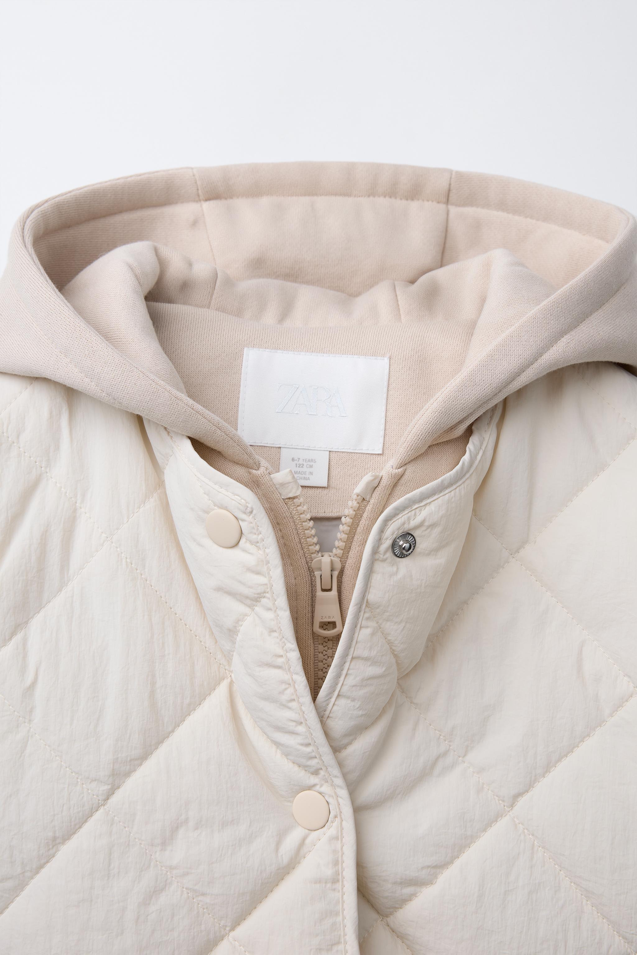 HOODED QUILTED JACKET - Ecru | ZARA United States